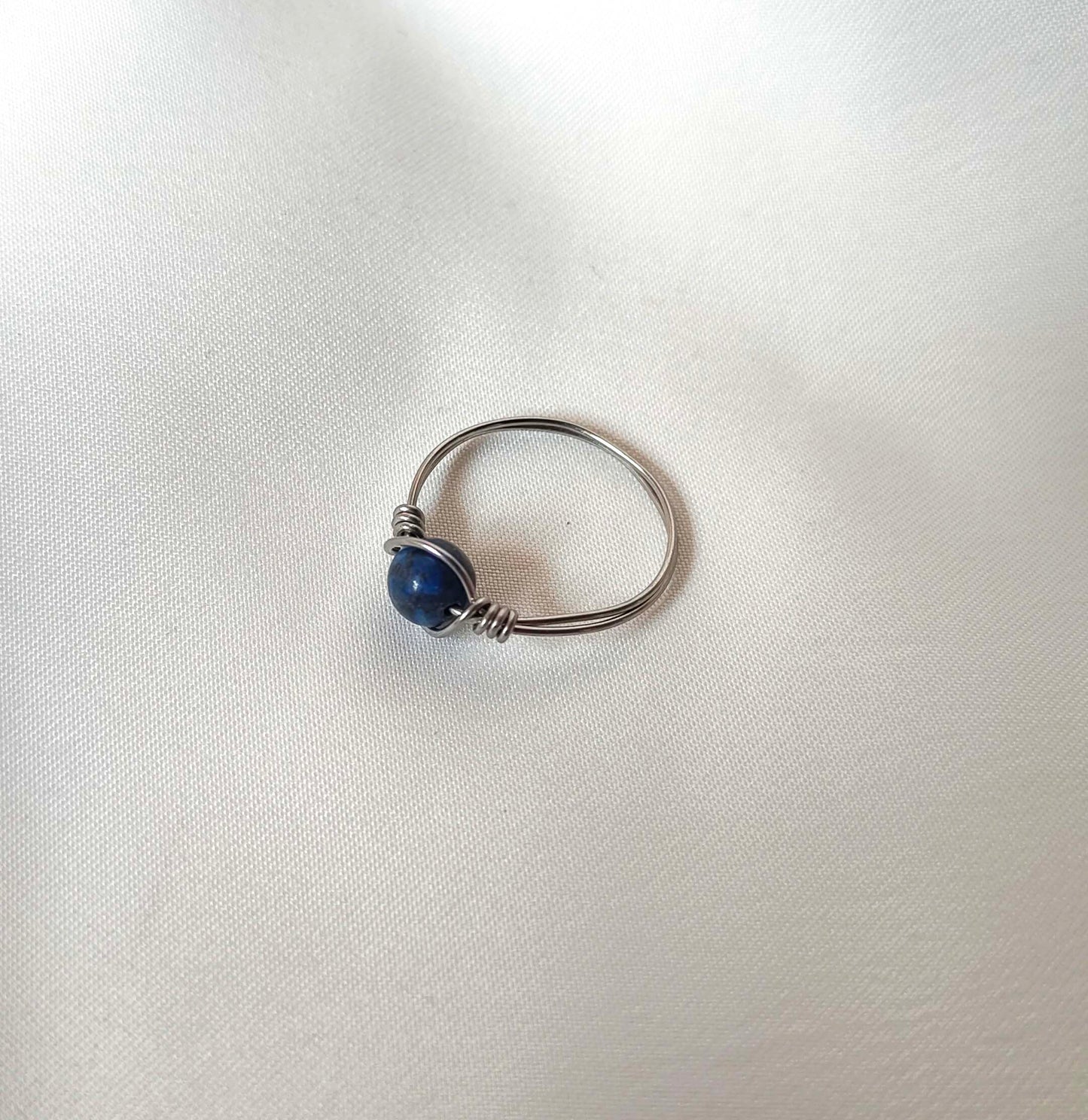 Ethereal Wisdom – Lapis Lazuli Wire-Wrapped Ring