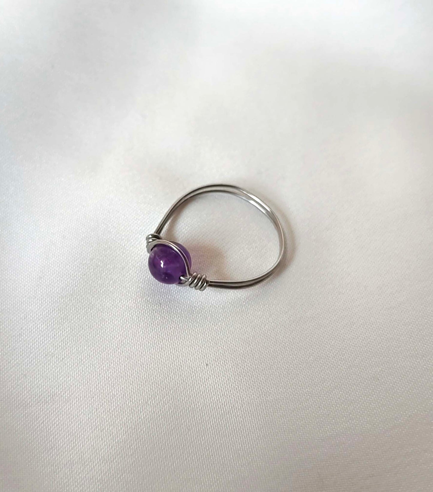Crown of Clarity – Amethyst Wire-Wrapped Ring
