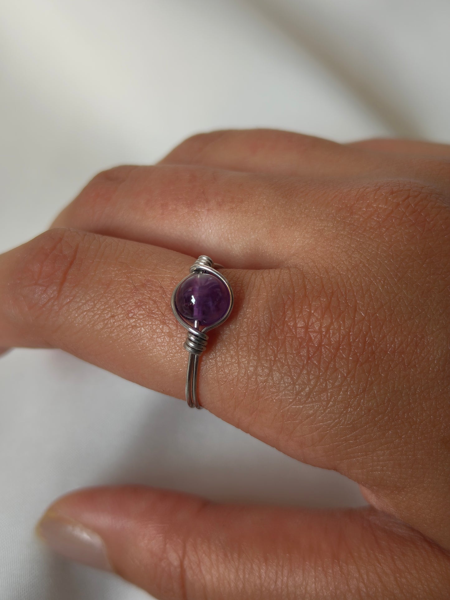 Crown of Clarity – Amethyst Wire-Wrapped Ring