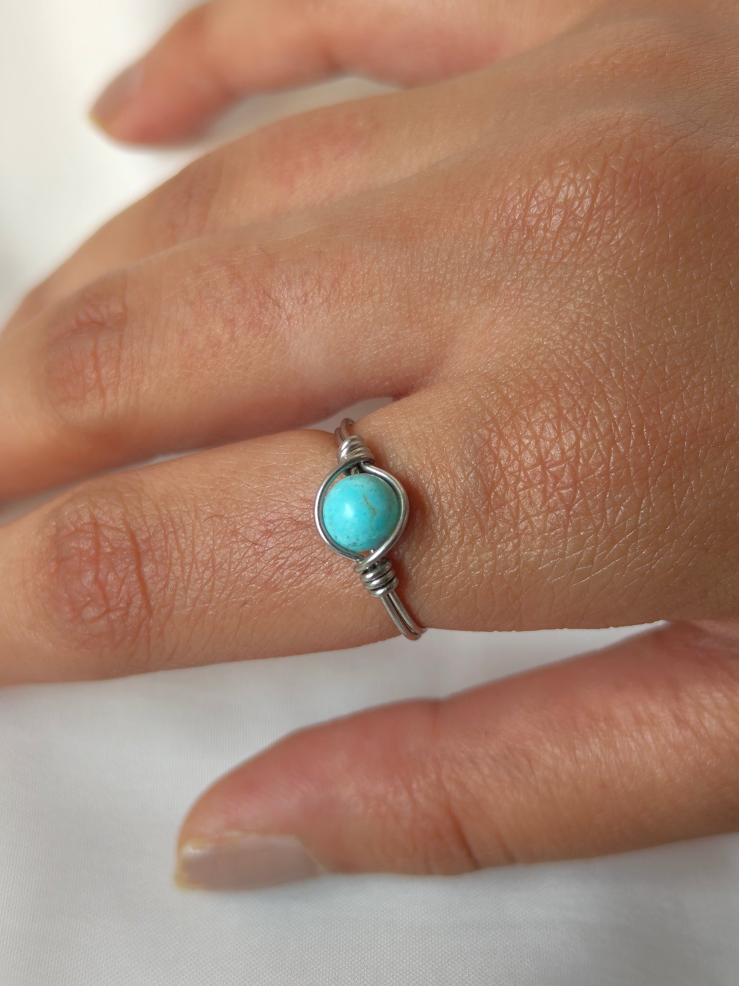 Tranquil Energy – Turquoise Wire-Wrapped Ring
