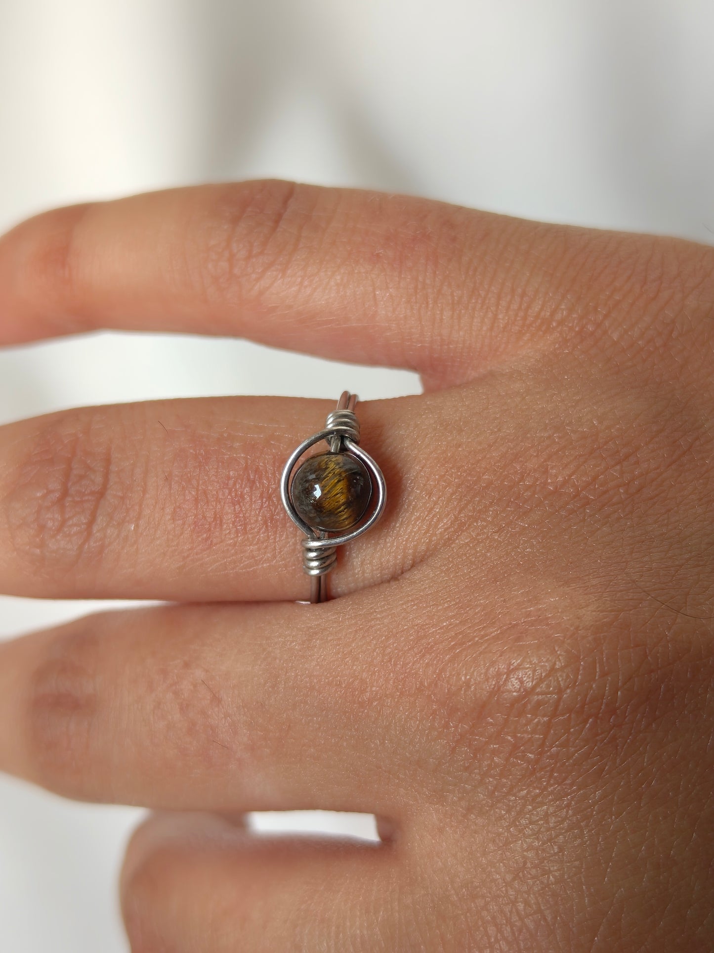 Golden Power – Tiger Eye Wire-Wrapped Ring