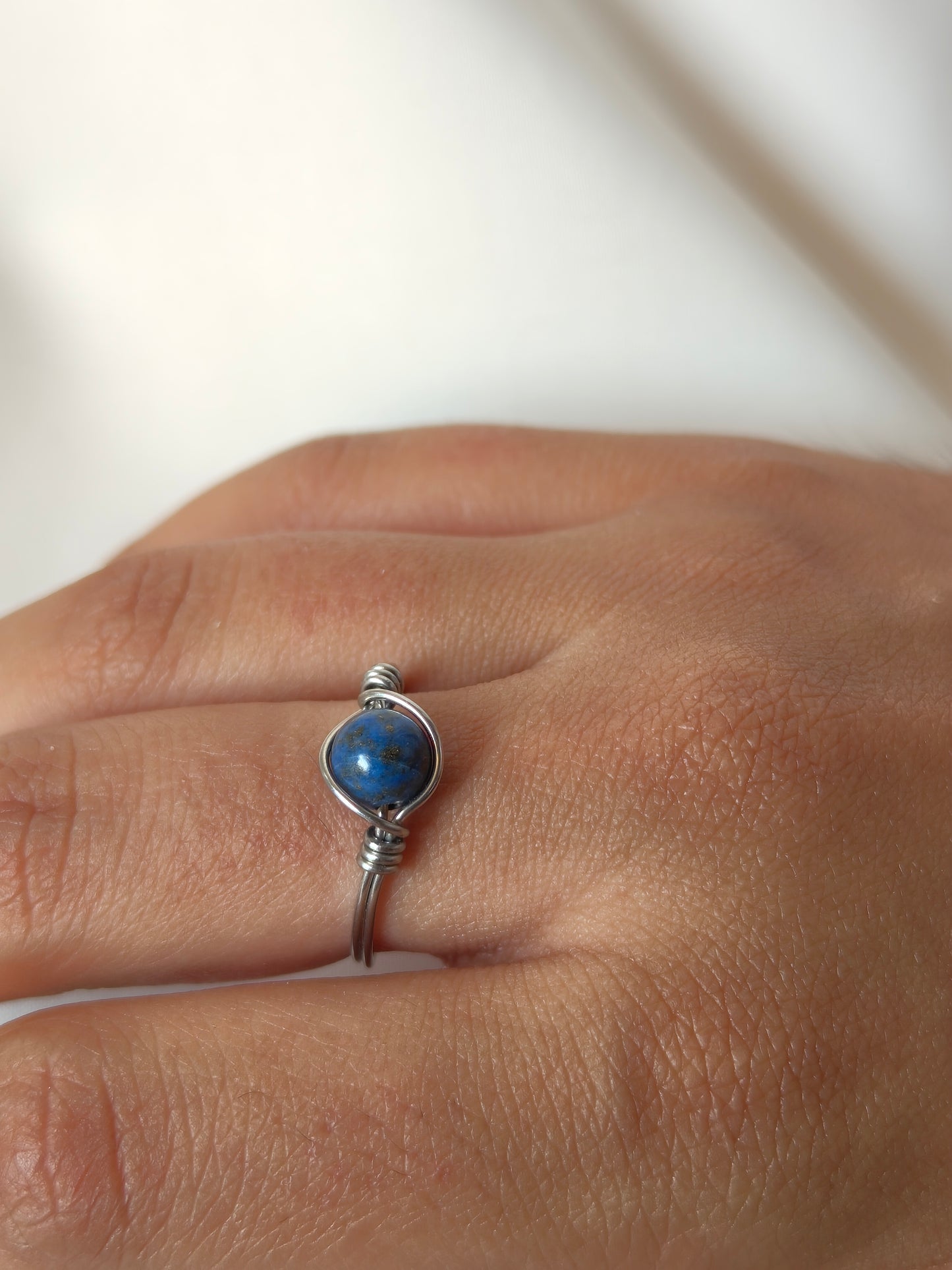 Ethereal Wisdom – Lapis Lazuli Wire-Wrapped Ring