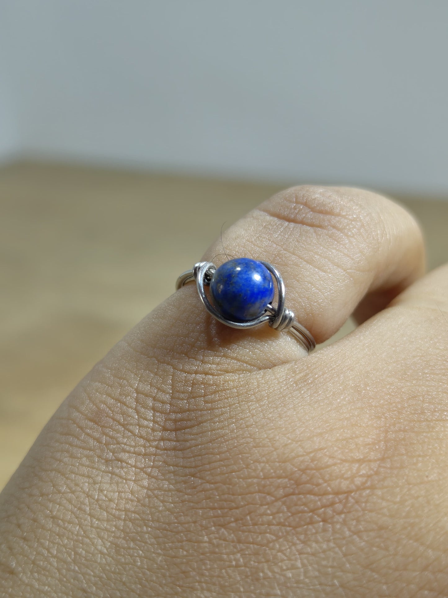 Ethereal Wisdom – Lapis Lazuli Wire-Wrapped Ring