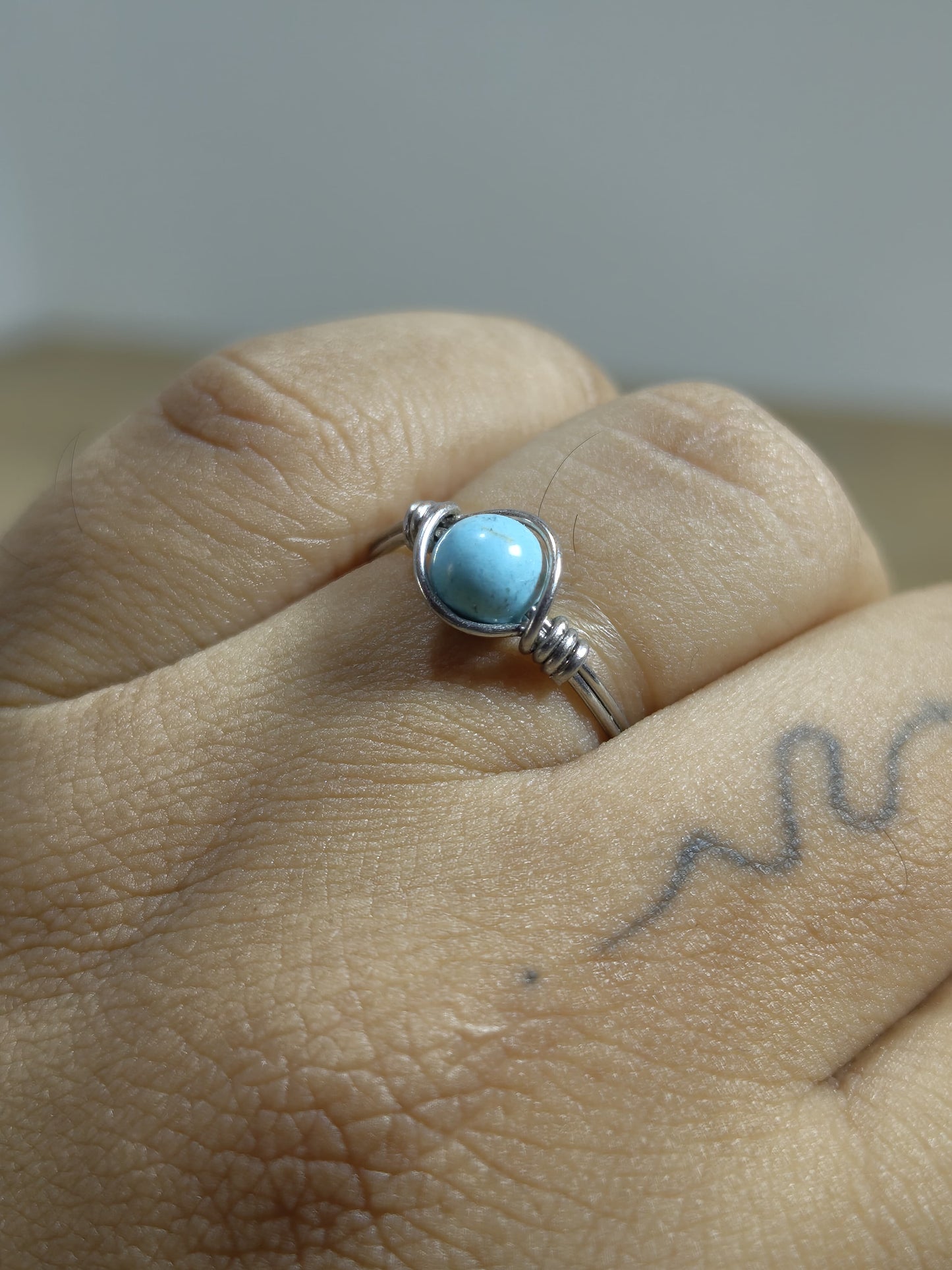 Tranquil Energy – Turquoise Wire-Wrapped Ring