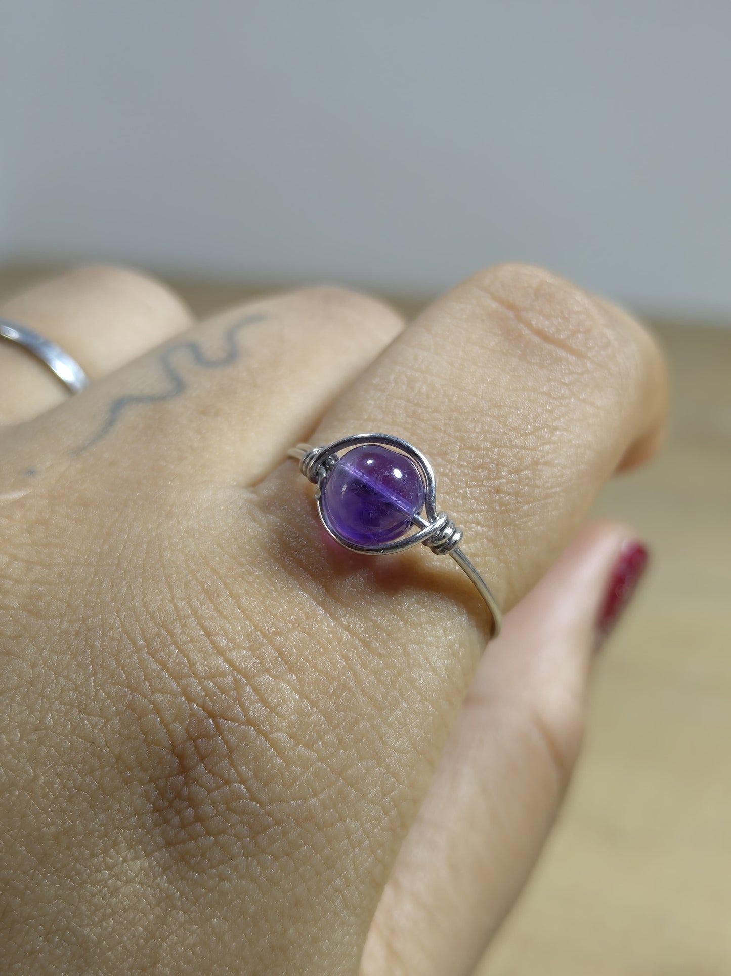 Crown of Clarity – Amethyst Wire-Wrapped Ring